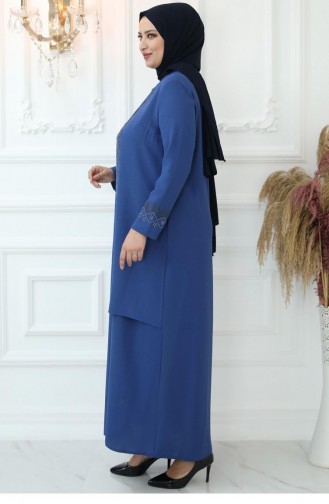 Indigo Hijab-Abendkleider 2815