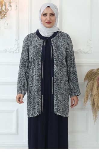 Habillé Hijab Bleu Marine 2822