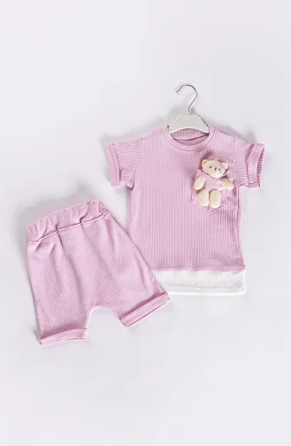 Rosa Baby und Kinder Anzüge 04