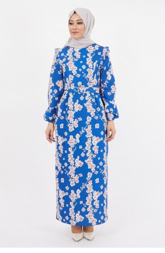 Geblümtes Bleistiftkleid Indigo 12223 14242