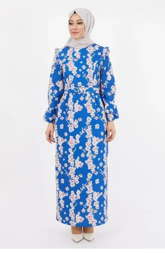 Geblümtes Bleistiftkleid Indigo 12223 14242