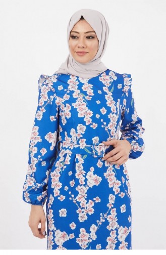 Geblümtes Bleistiftkleid Indigo 12223 14242