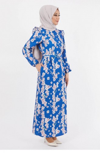 Geblümtes Bleistiftkleid Indigo 12223 14242