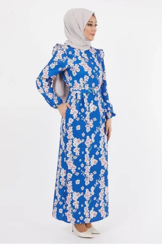 Geblümtes Bleistiftkleid Indigo 12223 14242