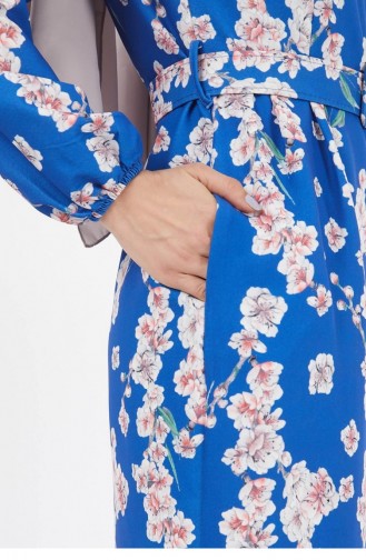 Geblümtes Bleistiftkleid Indigo 12223 14242