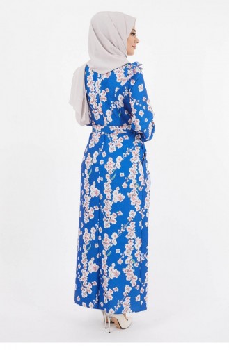Geblümtes Bleistiftkleid Indigo 12223 14242