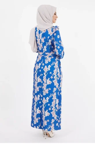 Geblümtes Bleistiftkleid Indigo 12223 14242