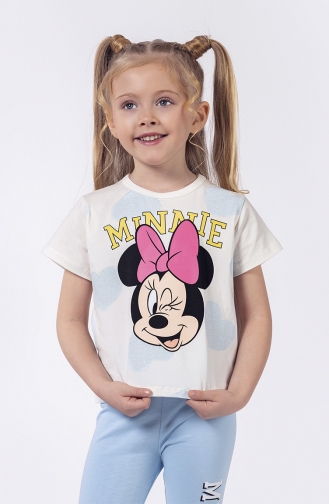 Minnie Desenli Kız Çocuk Tayt Takım SRNMNNTYT-01 Mavi
