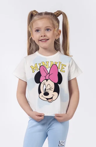 Minnie Desenli Kız Çocuk Tayt Takım SRNMNNTYT-01 Mavi