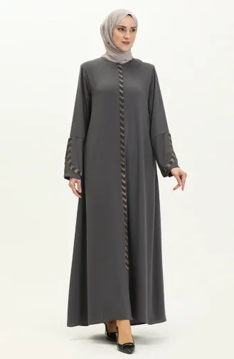 عباية بسحاب مقاس كبير 5032-06 رمادي 5032-06