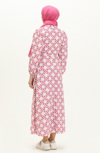 Printed Linen Dress 24Y8931-04 Fuchsia 24Y8931-04