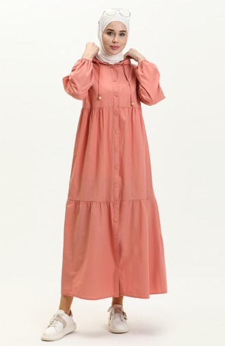 Terry Cotton Hooded Dress 24Y8884-02 Dusty Rose 24Y8884-02