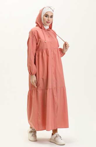 Terry Cotton Hooded Dress 24Y8884-02 Dusty Rose 24Y8884-02