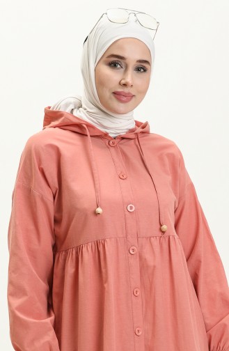 Terry Cotton Hooded Dress 24Y8884-02 Dusty Rose 24Y8884-02