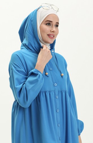 Terry Cotton Hooded Dress 24y8884-03 Indigo 24Y8884-03