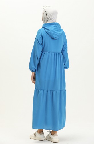 Terry Cotton Hooded Dress 24y8884-03 Indigo 24Y8884-03