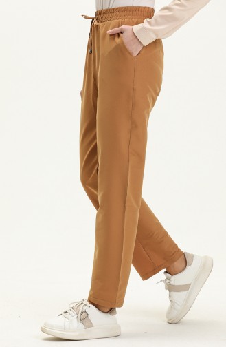 Elastic Waist Pocketed Pants 6107-20 Camel 6107-20