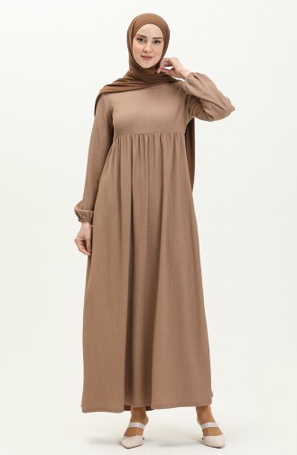 Robe Hijab Enveloppée 11M07-01 Blé Clair 11M07-01