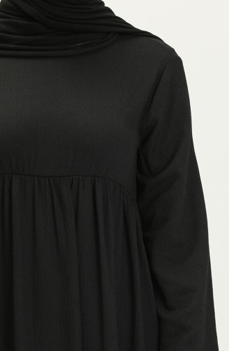 Robadan Bürümcük Tesettür Elbise 11m07-04 Siyah