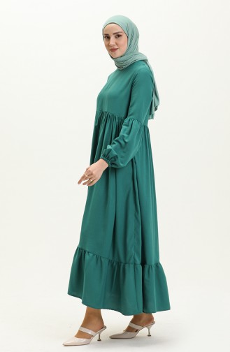 Kleid mit Ballonärmeln 1843-03 Smaragdgrün 1843-03