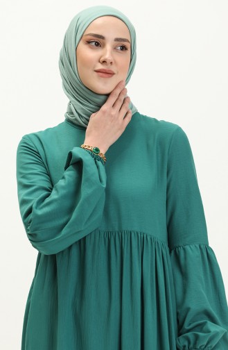 Kleid mit Ballonärmeln 1843-03 Smaragdgrün 1843-03