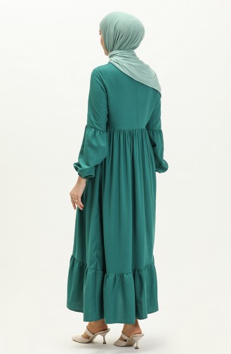 Kleid mit Ballonärmeln 1843-03 Smaragdgrün 1843-03