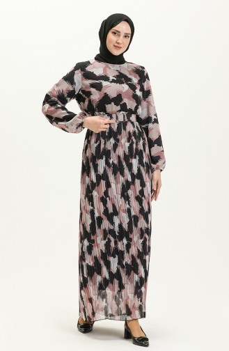 Plissiertes Chiffonkleid 0884A-01 Rose  0884A-01