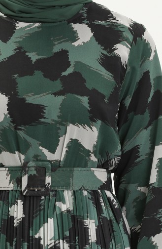 Dark Green İslamitische Jurk 0884A-03