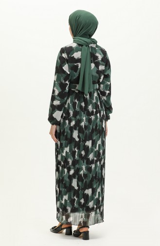 Dark Green İslamitische Jurk 0884A-03