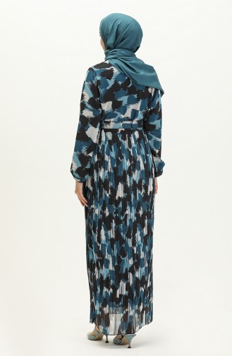 Plissiertes Chiffonkleid 0884A-05 Indigo 0884A-05
