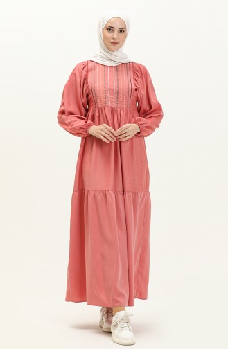 Embroidered Dress 24Y8855-01 Dusty Rose 24Y8855-01