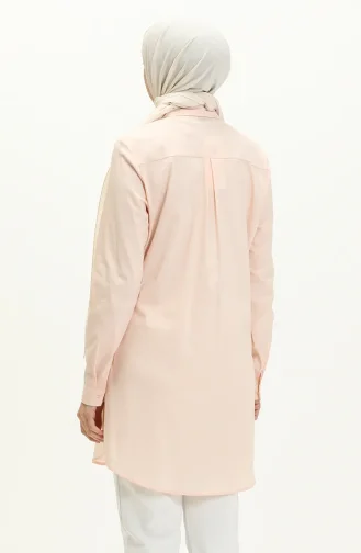 Geknöpfte asymmetrische Tunika 4056-01 Lachs 4056-01