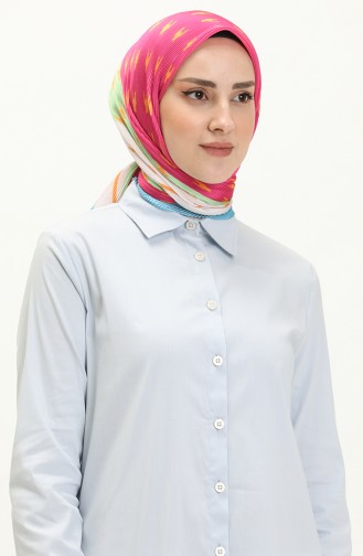 Buttoned Asymmetric Tunic 4056-02 Baby Blue 4056-02