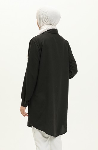 Nakışlı Tunik 1006-01 Siyah