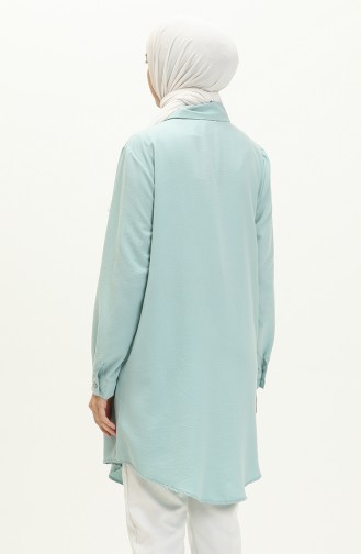 Nakışlı Tunik 1006-03 Mint Mavi