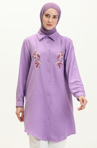 Nakışlı Tunik 1006-04 Lila