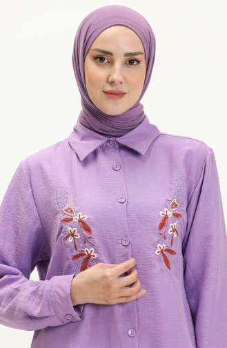 Nakışlı Tunik 1006-04 Lila