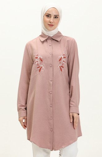 Nakışlı Tunik 1006-05 Pudra