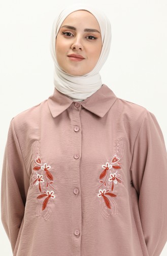 Nakışlı Tunik 1006-05 Pudra