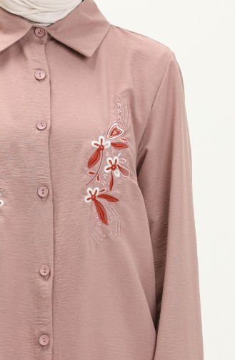 Nakışlı Tunik 1006-05 Pudra