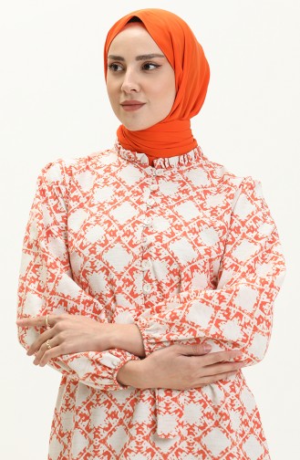 Orange İslamitische Jurk 24Y8931-02