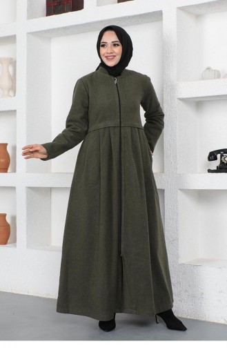 Geplooide Gestempelde Hijab-cape 0024-03 Kaki 0024A-03