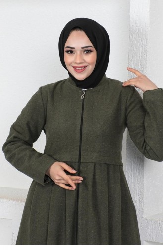 Geplooide Gestempelde Hijab-cape 0024-03 Kaki 0024A-03