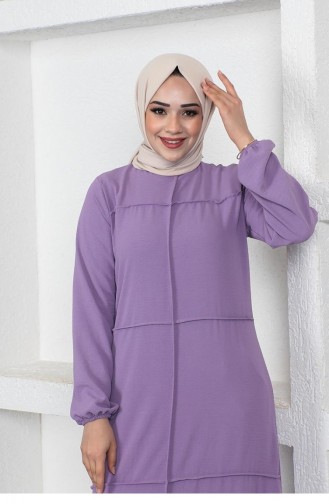 Dikiş Detaylı Model Elbise Lila