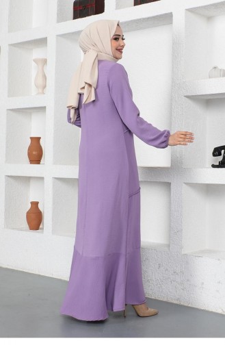Dikiş Detaylı Model Elbise Lila