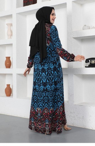 Schwarz Hijab Kleider 0289SGS.SYH