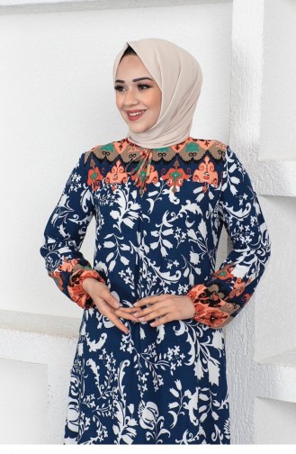 Dunkelblau Hijab Kleider 0290SGS.LCV