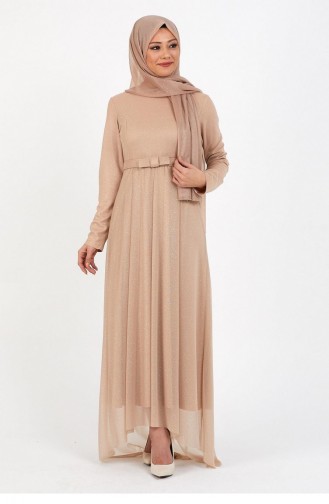 Mink Hijab Evening Dress 14324