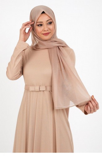 Mink Hijab Evening Dress 14324