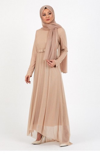 Mink Hijab Evening Dress 14324